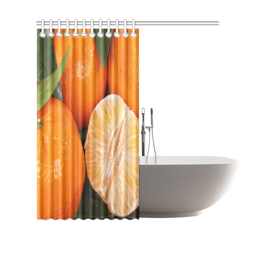 Oranges & Peeled Orange Fruit Shower Curtain 69"x70"