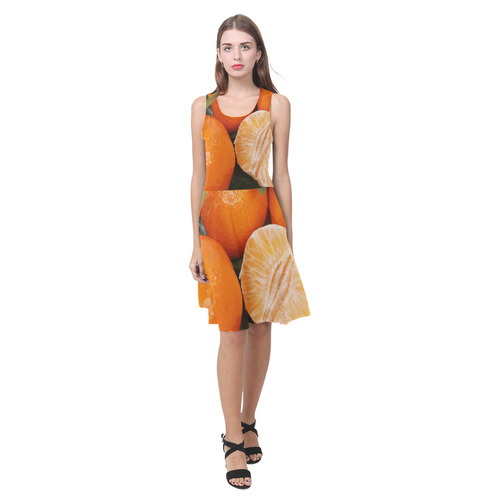 Oranges & Peeled Orange Fruit Atalanta Casual Sundress(Model D04)