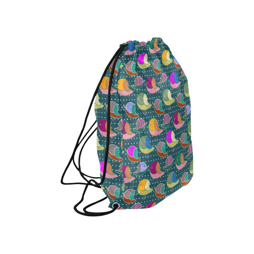 Simply Geometric Cute Birds Pattern Colored Large Drawstring Bag Model 1604 (Twin Sides)  16.5"(W) * 19.3"(H)