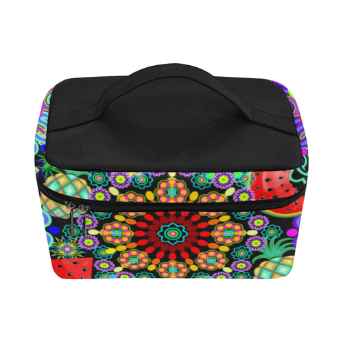 Mandalas and Exotic Fruits Pattern Cosmetic Bag/Large (Model 1658)