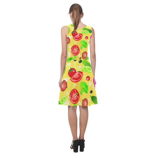 Vegetables Tomatoes Olives Cucumbers Onions Atalanta Casual Sundress(Model D04)
