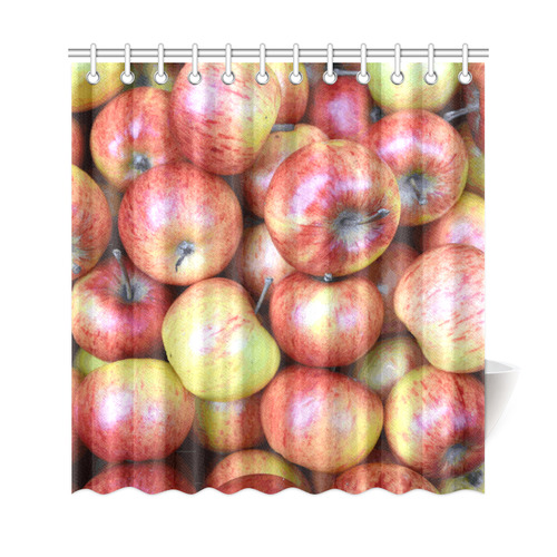 Autumn Apples Red Green Fruit Shower Curtain 69"x72"