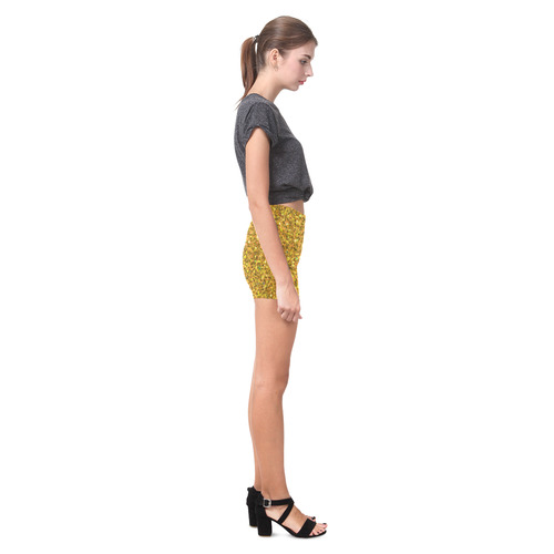yellow glitter Briseis Skinny Shorts (Model L04)