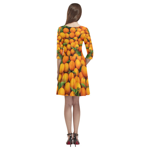 Oranges Fruit Tethys Half-Sleeve Skater Dress(Model D20)