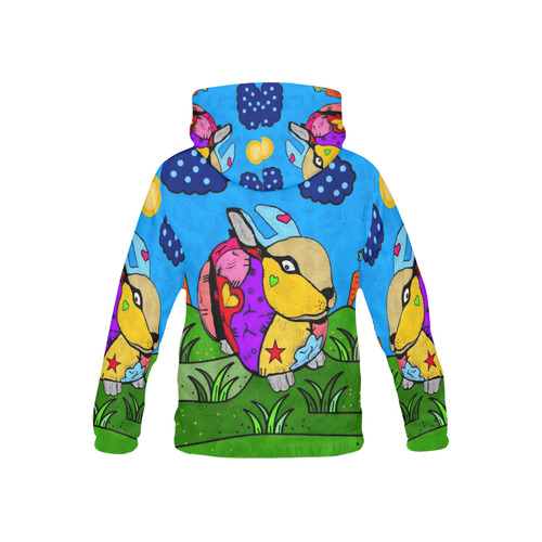 A Rabbit by Nico Bielow All Over Print Hoodie for Kid (USA Size) (Model H13)