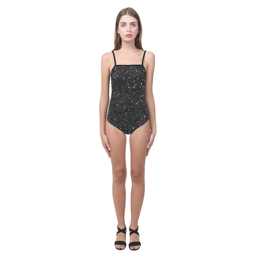 black glitter Strap Swimsuit ( Model S05)
