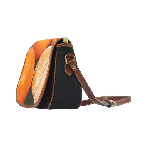 Oranges & Peeled Orange Fruit Saddle Bag/Small (Model 1649)(Flap Customization)
