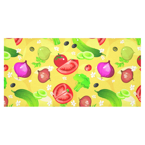 Vegetables Tomatoes Olives Cucumbers Onions Cotton Linen Tablecloth 60"x120"