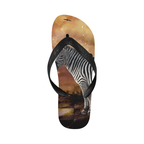 Beautiful zebra Flip Flops for Men/Women (Model 040)