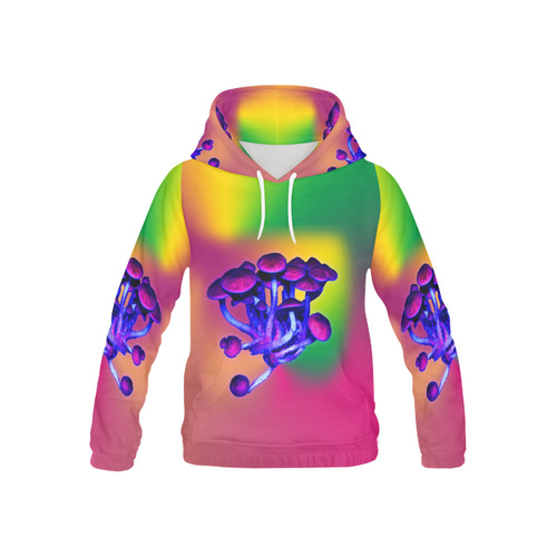 Magic Mushrooms All Over Print Hoodie for Kid (USA Size) (Model H13)