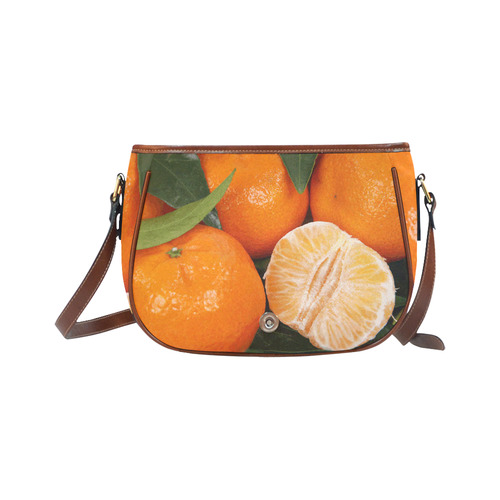 Oranges & Peeled Orange Fruit Saddle Bag/Large (Model 1649)