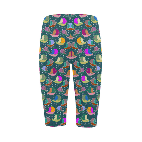 Simply Geometric Cute Birds Pattern Colored Hestia Cropped Leggings (Model L03)