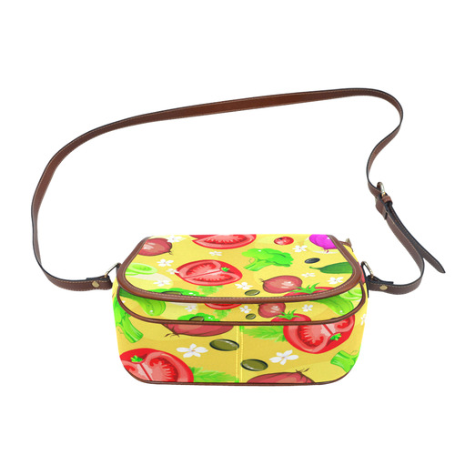 Vegetables Tomatoes Olives Cucumbers Onions Saddle Bag/Small (Model 1649) Full Customization