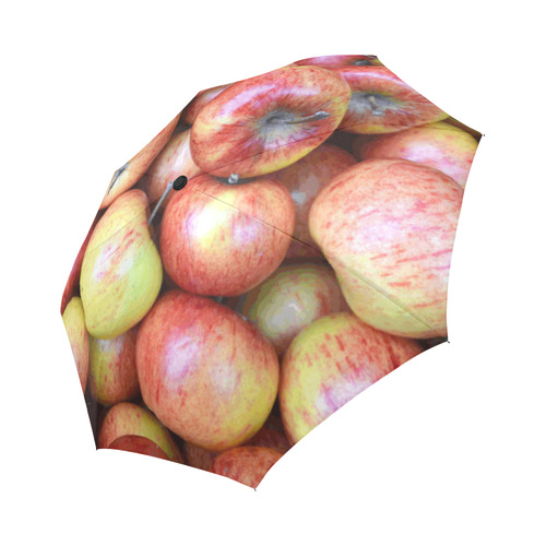 Autumn Apples Red Green Fruit Auto-Foldable Umbrella (Model U04)