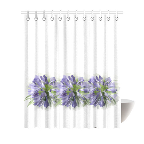 Delicate Purple Flower, floral watercolor Shower Curtain 72"x84"