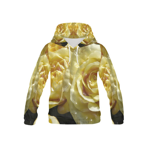 yellow roses All Over Print Hoodie for Kid (USA Size) (Model H13)