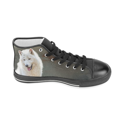 A wonderful painted arctic wolf Men’s Classic High Top Canvas Shoes (Model 017)