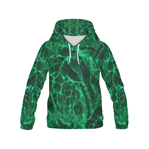 Green Dive Givers Hood All Over Print Hoodie for Women (USA Size) (Model H13)