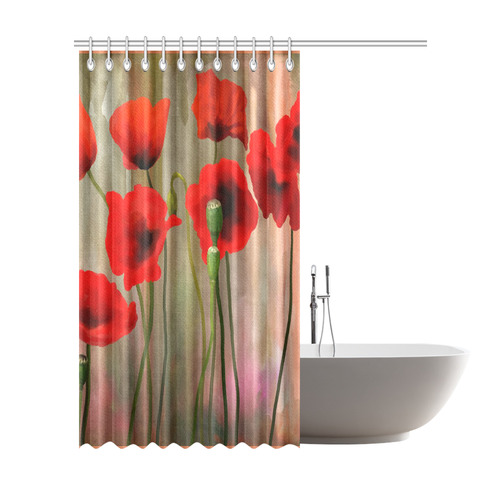 Poppies Shower Curtain 72"x84"