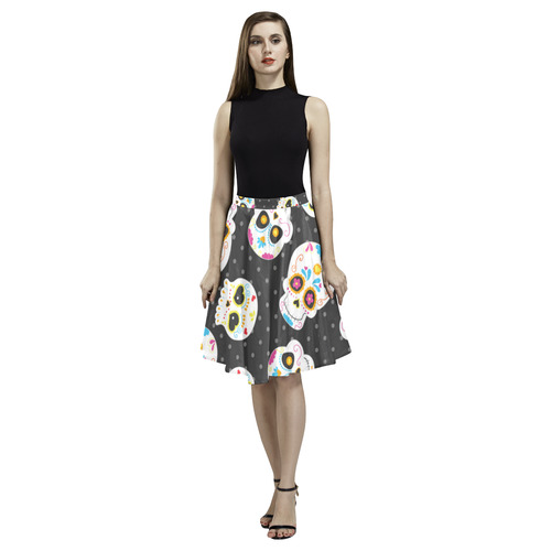 SUGARSKULLS Melete Pleated Midi Skirt (Model D15)