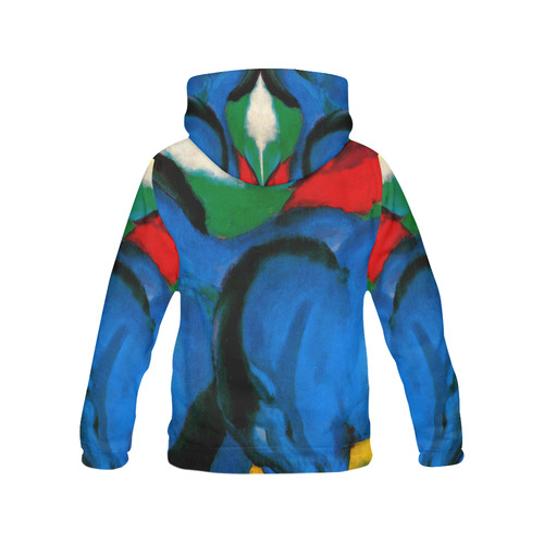 The Little Blue Horses by Franz Marc All Over Print Hoodie for Women (USA Size) (Model H13)
