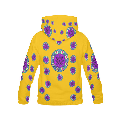 Sweet as candy and yellow All Over Print Hoodie for Women (USA Size) (Model H13)