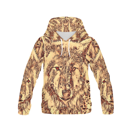 Animal ArtsStudio- amazing wolf CP All Over Print Hoodie for Men (USA Size) (Model H13)