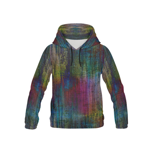 Dark Grunge Watercolor Brush Strokes Painting All Over Print Hoodie for Kid (USA Size) (Model H13)