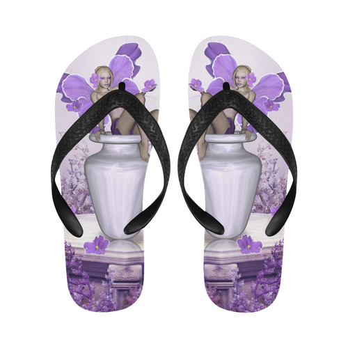 Beautiful fairy in soft violet colors Flip Flops for Men/Women (Model 040)