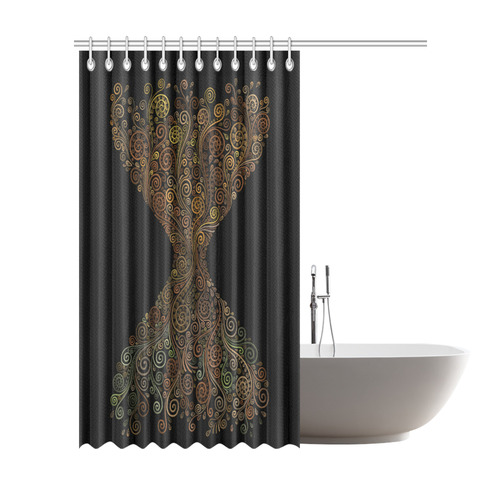 3D Psychedelic Sand Clock Shower Curtain 72"x84"