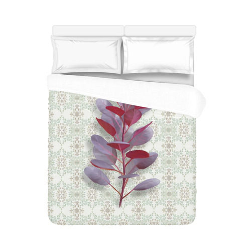 Red plant floral watercolor Duvet Cover 86"x70" ( All-over-print)