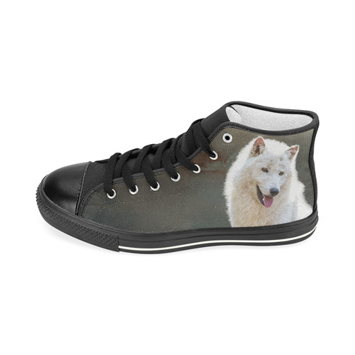 A wonderful painted arctic wolf Men’s Classic High Top Canvas Shoes (Model 017)