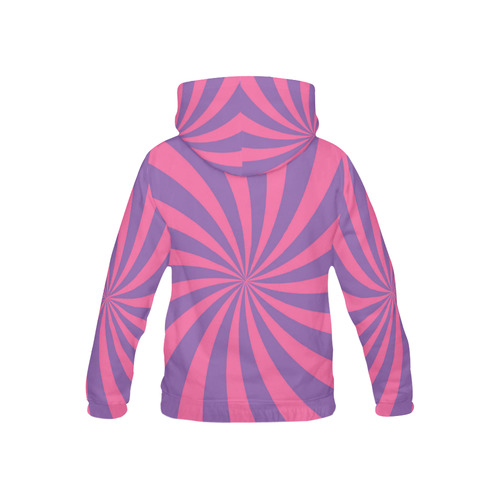 Pink and Purple Swirl All Over Print Hoodie for Kid (USA Size) (Model H13)