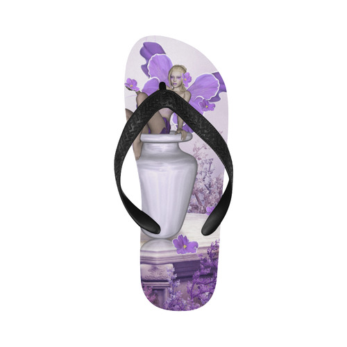 Beautiful fairy in soft violet colors Flip Flops for Men/Women (Model 040)