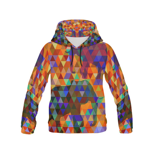 Modern Triangle Pattern Elephants All Over Print Hoodie for Men (USA Size) (Model H13)