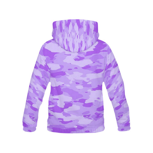Purple Camo All Over Print Hoodie for Women (USA Size) (Model H13)