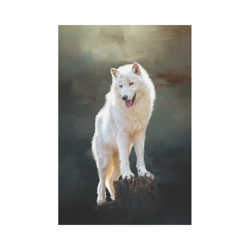 A wonderful painted arctic wolf Garden Flag 12‘’x18‘’（Without Flagpole）