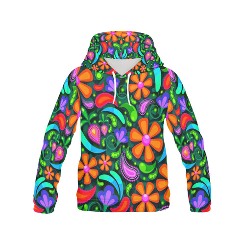 floral pattern 1116 A All Over Print Hoodie for Women (USA Size) (Model H13)