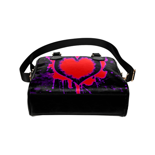 Splattered Heart Gothic Art Shoulder Handbag (Model 1634)