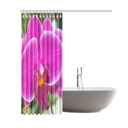 Pink Orchid Floral Art Shower Curtain 69"x84"