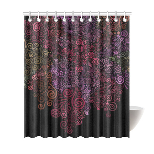 Psychedelic 3D Rose Shower Curtain 72"x84"