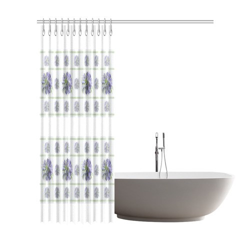 Delicate Small Purple Flowers, floral watercolor Shower Curtain 72"x84"