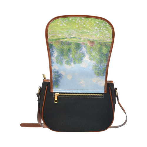 Monet Spring Effect Giverny Floral Landscape Saddle Bag/Small (Model 1649)(Flap Customization)
