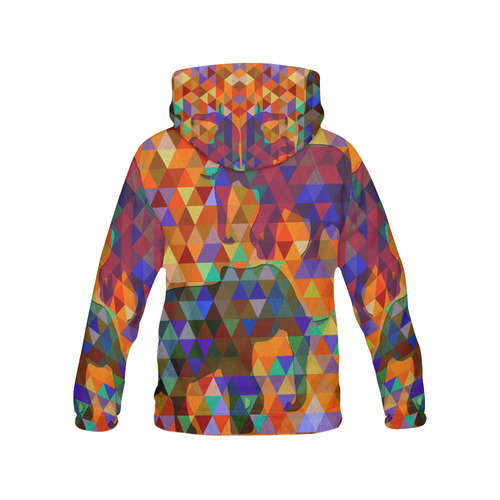 Modern Triangle Pattern Elephants All Over Print Hoodie for Men (USA Size) (Model H13)