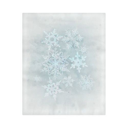 Snowflakes White and blue, Christmas Duvet Cover 86"x70" ( All-over-print)