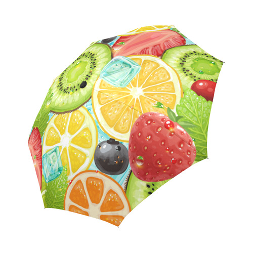 Strawberry Kiwi Orange Fruit Auto-Foldable Umbrella (Model U04)