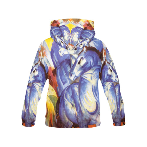 The Tower Of The Blue Horses by Franz Marc All Over Print Hoodie for Women (USA Size) (Model H13)