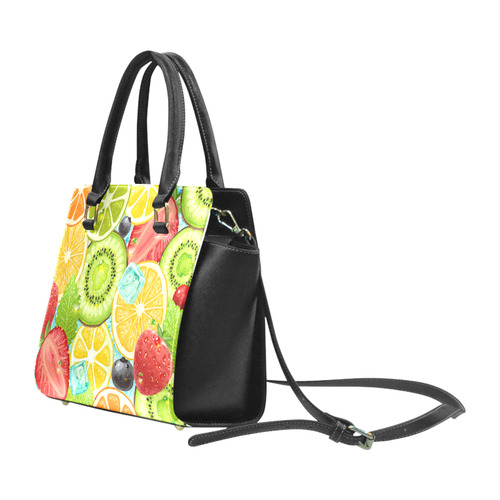 Strawberry Kiwi Orange Fruit Rivet Shoulder Handbag (Model 1645)