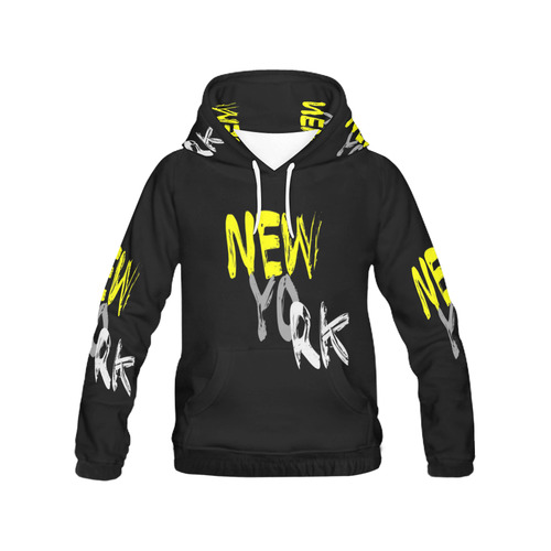 New York by Artdream All Over Print Hoodie for Women (USA Size) (Model H13)