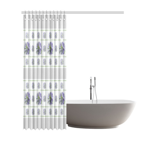 Delicate Small Purple Flowers, floral watercolor Shower Curtain 72"x84"